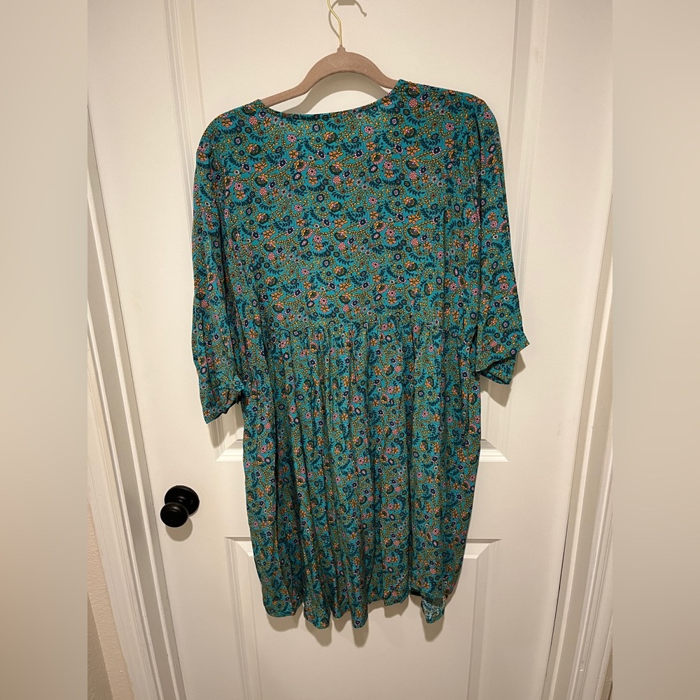 NATURAL LIFE Teal Floral Mini Dress - Picture 5 of 6